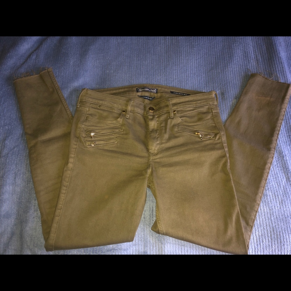 Abercrombie & Fitch Olive Green Skinny Jeans